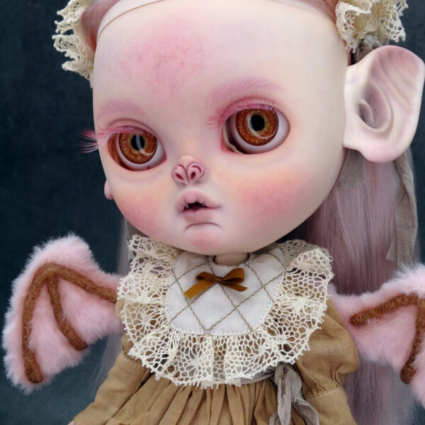 Lenora, muñeca Icy custom niña murciélago vampiro, de estilo vintage, con alas articuladas