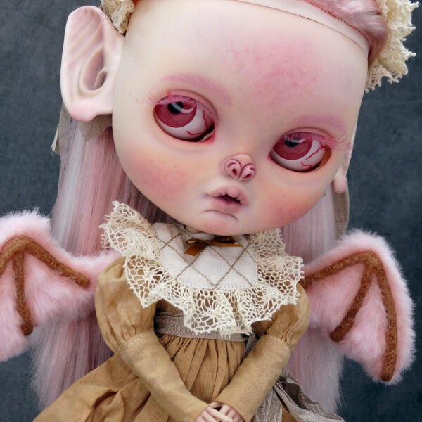 Lenora, muñeca Icy custom niña murciélago vampiro, de estilo vintage, con alas articuladas